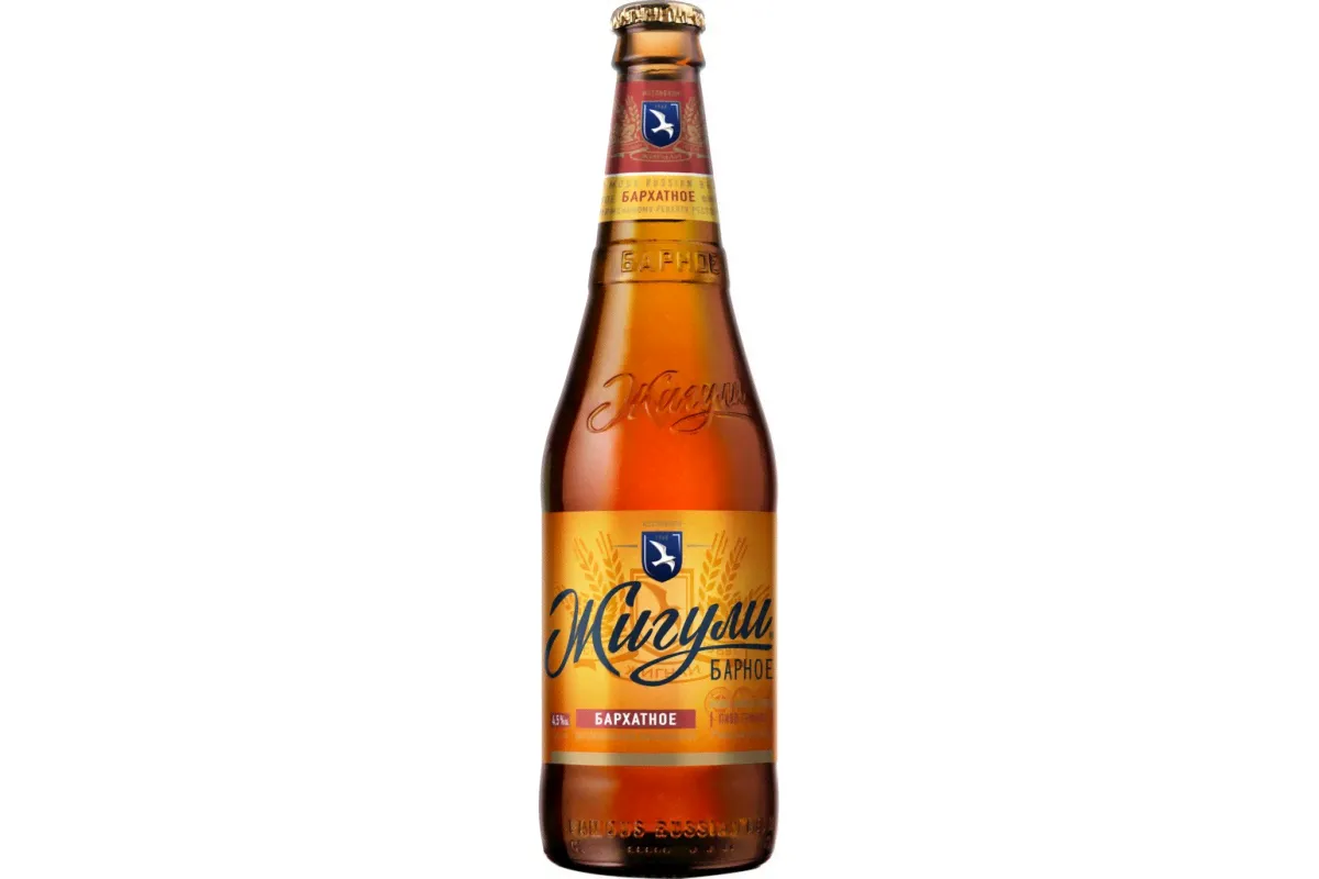 Пиво темное ЖИГУЛИ Барное Бархатное фильтрованное, пастеризованное, 4,5%, 0.45л, Россия, 0.45 L