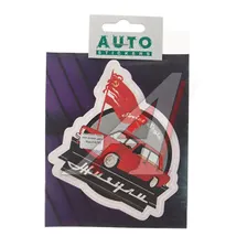Наклейка виниловая "ЖИГУЛИ" (красное знамя) 10.5х10см полноцветная AUTOSTICKERS